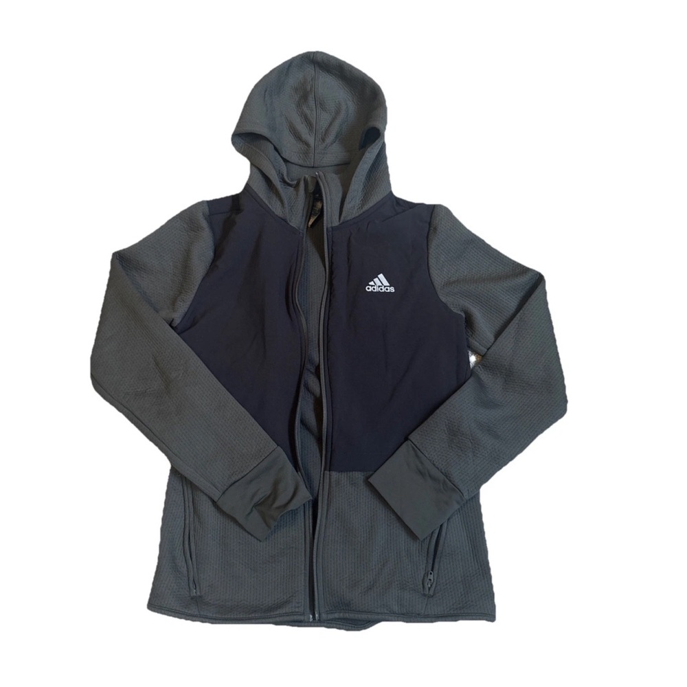 Adidas Boys Climawarm Running Full Zip Up hooded jacket with Thumbholes L 14/16